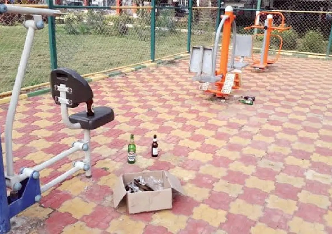 Sports ground turns into late-night drinking spot in Mysuru - News Karnataka