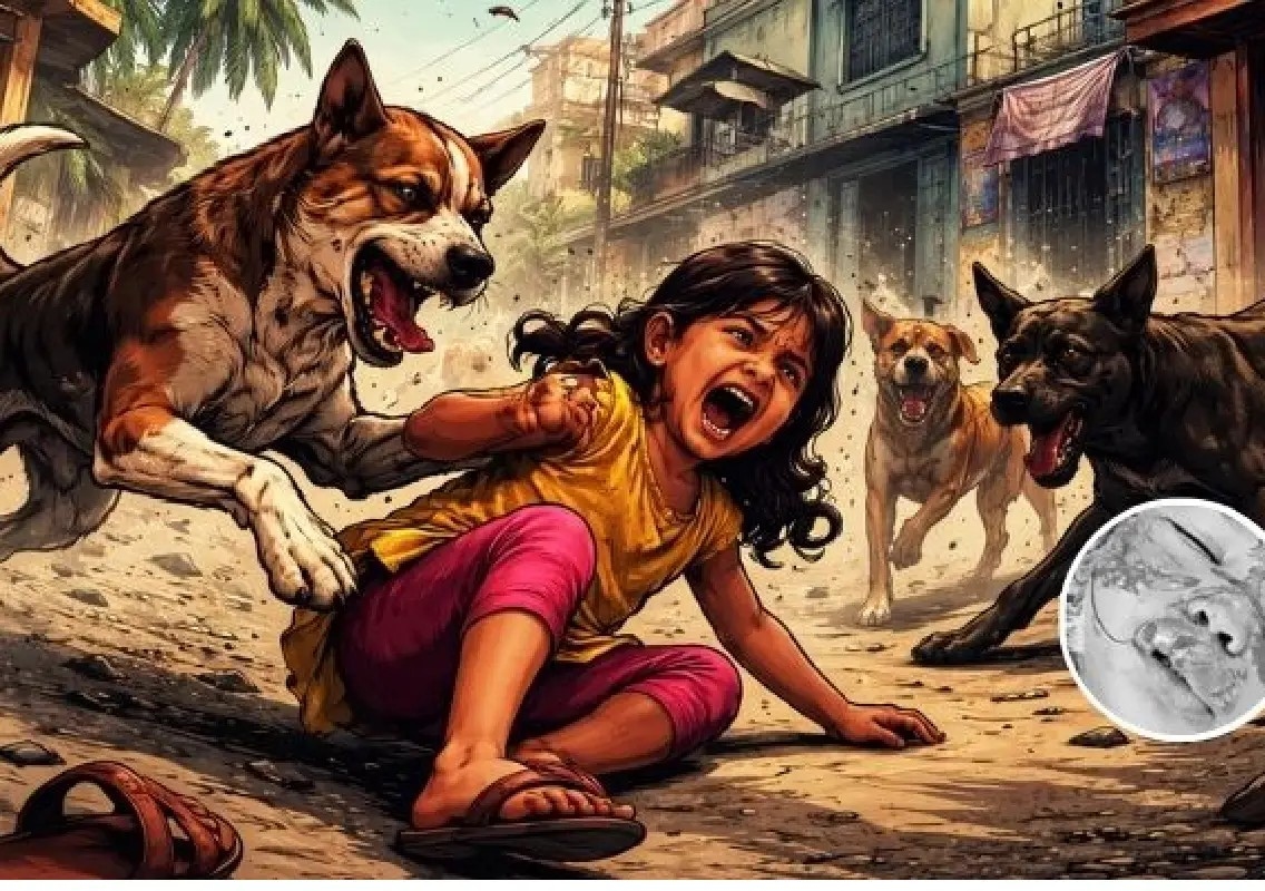 Stray dogs drag toddler 25 metres in a shocking attack - News Karnataka