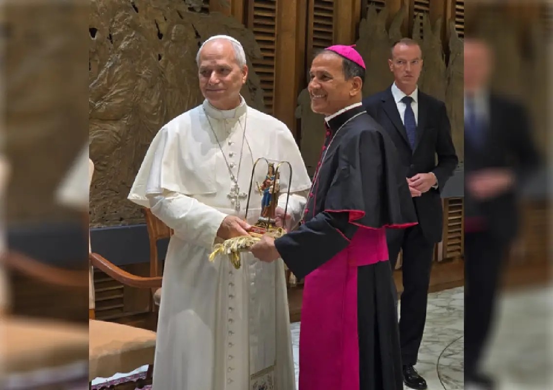 Udupi Bishop Leslie D’Souza meets Pope Leo XIV at Vatican - News Karnataka