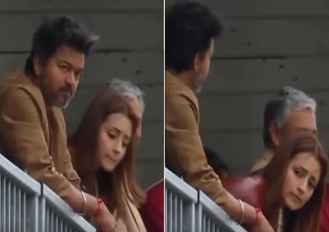 Vijay and Trisha spotted at Ajith Kumar’s Silverstone race: WATCH - News Karnataka