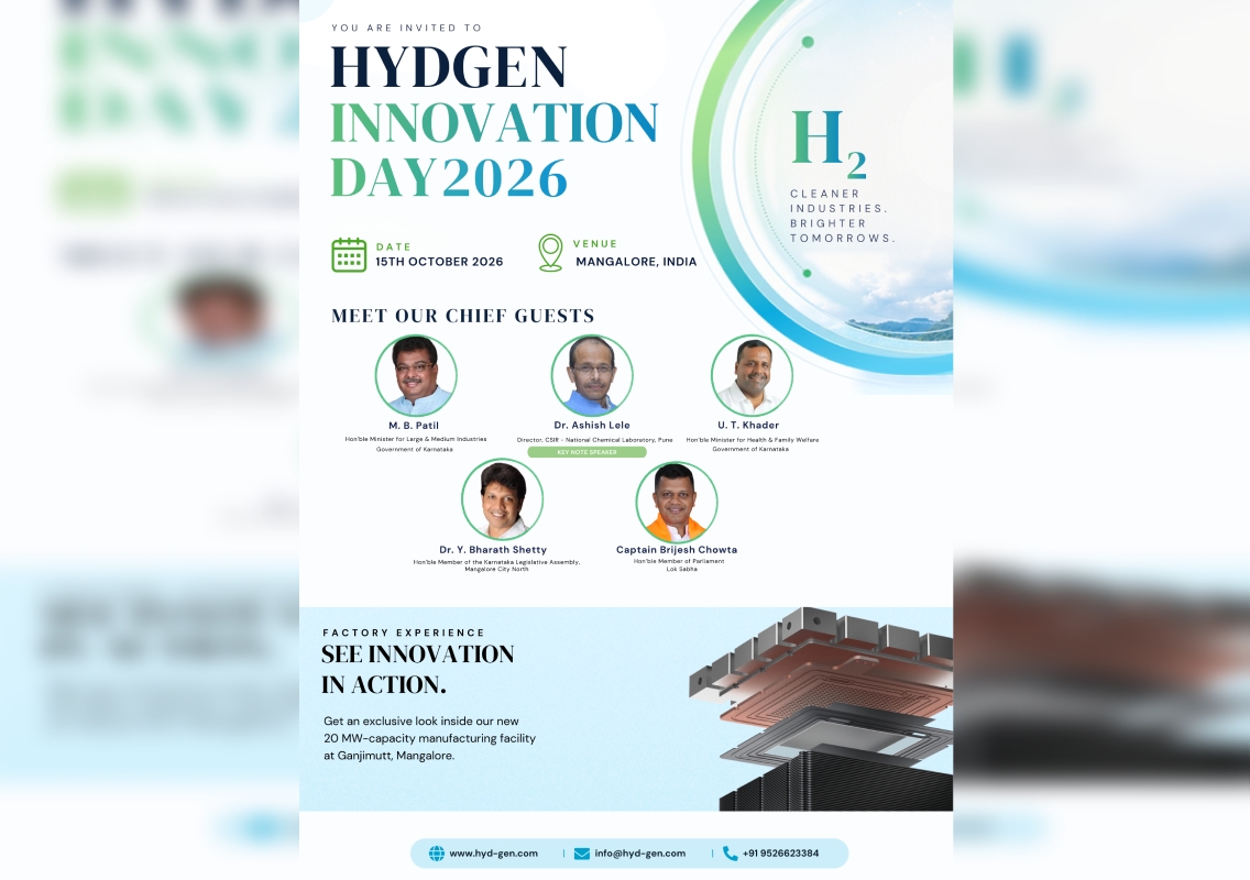 Hydrogen Facility Inauguration in Mangaluru on Oct 15 - News Karnataka