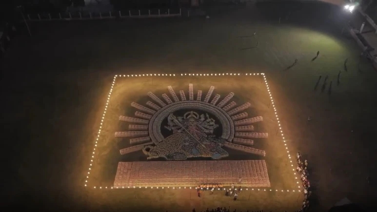 Adani Cement creates 70-foot Maa Durga installation - News Karnataka