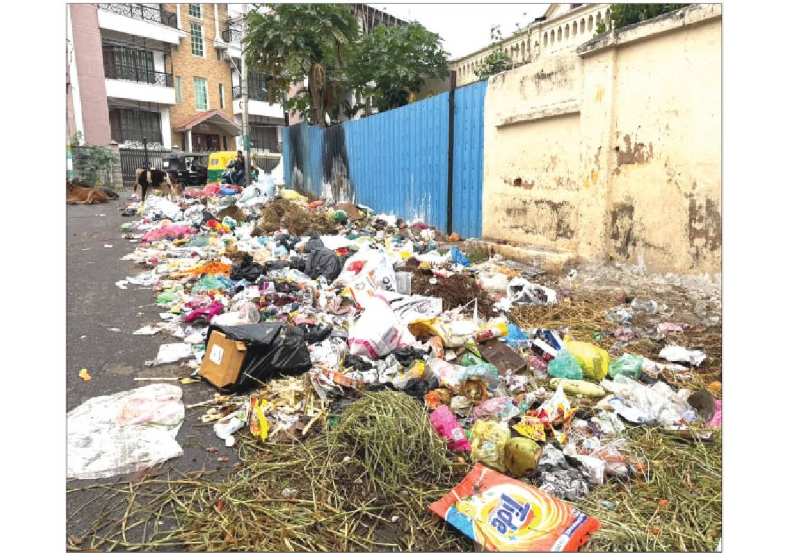 Garbage piles up near Mission Hospital in Mysuru - News Karnataka