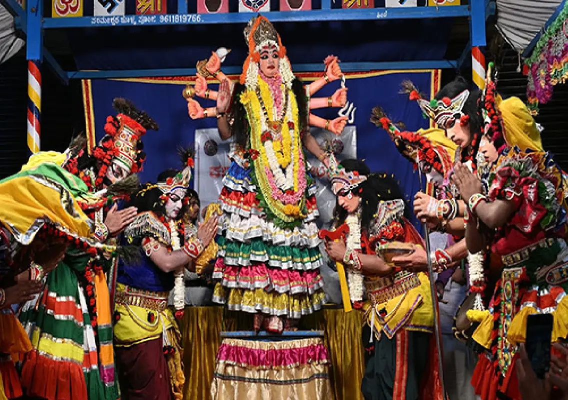 Muslim Yakshagana artist Arshiya Khan portrays Goddess Sri Devi in Mangaluru - News Karnataka