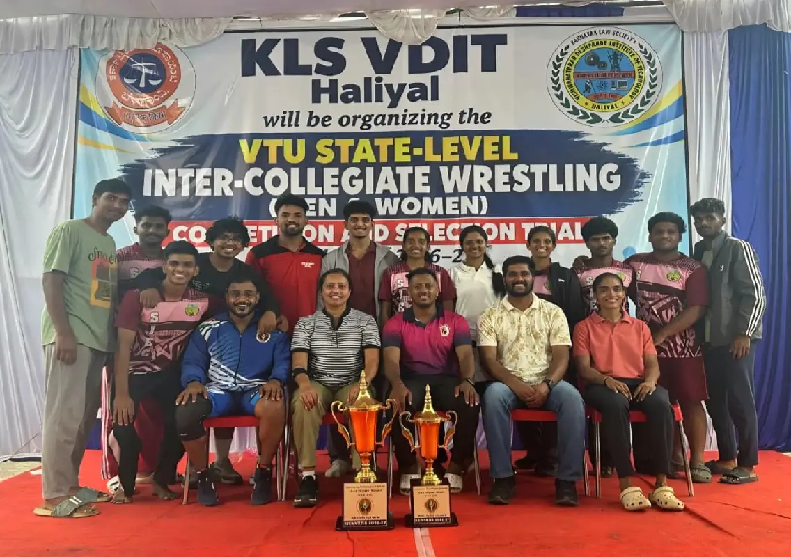 SJEC men’s wrestling team wins VTU state championship, women finish runner-up - News Karnataka