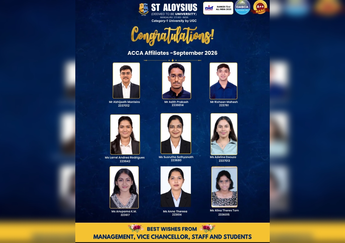 St Aloysius Alumni Achieve ACCA Affiliate Status - News Karnataka
