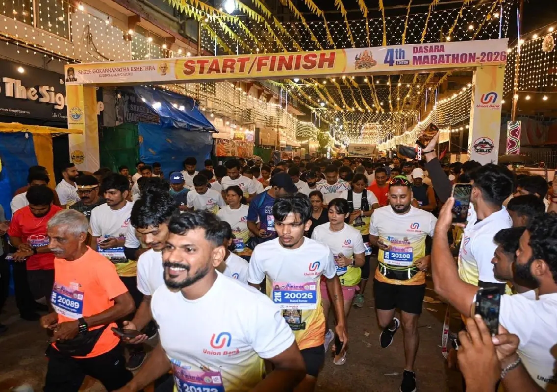 Thousands take part in fourth Mangaluru Dasara Marathon - News Karnataka