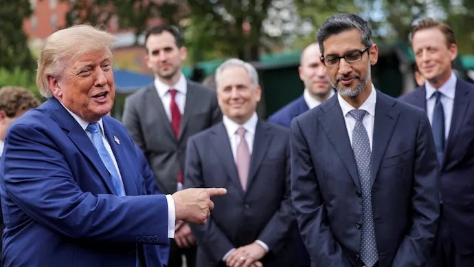 Trump calls Sundar Pichai a ‘monster’ at White House - News Karnataka