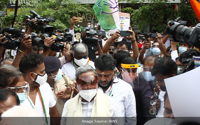 Karnataka Congress Leaders Held For Protesting Fuel Price Hike
