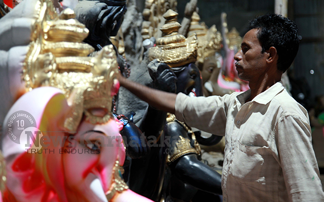 Ganesha Idols Final Touch Up Aug 31