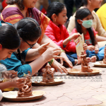 Ganesha Idol Making Programme Using Clay Held At Sri Hanuma Temple Ground 2