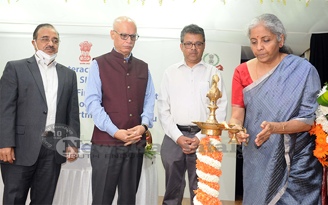 Union Finance Min N Sitharaman lays foundation for Income Tax office in Bluru