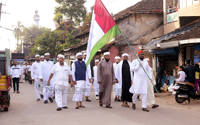 Muslim Brethren Taking Out Procession To Mark Id Milad At Kudroli In Mangaluru
