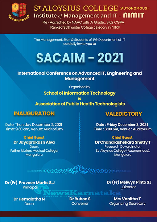 AIMIT is holding 2 day meet SACAIM 2021 poster