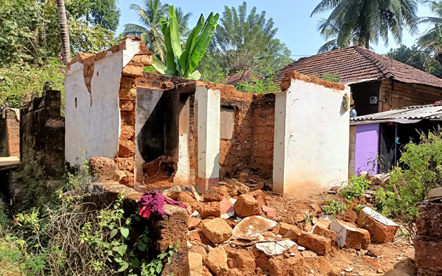 house wall collapse