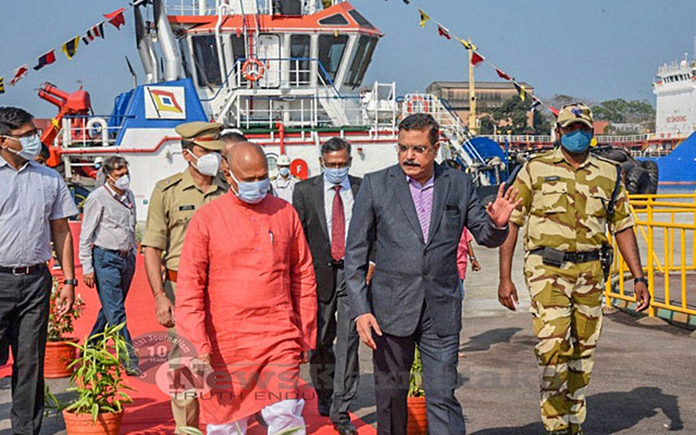 1 of 4 Honble Min of Steel Ram Chandra Prasad Singh visits New Mangalore Port main