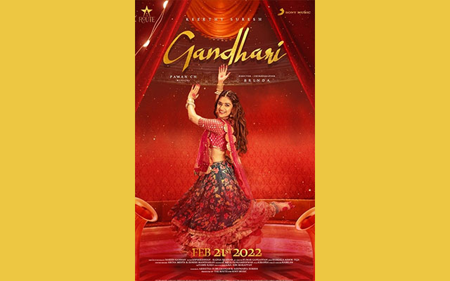 Keerthy Sureshs poster for her music video Gandhari out now