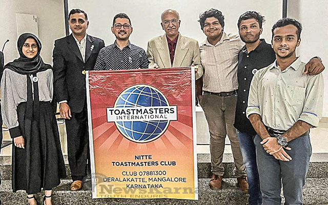 New Office-bearers of Nitte Toastmasters Club installed