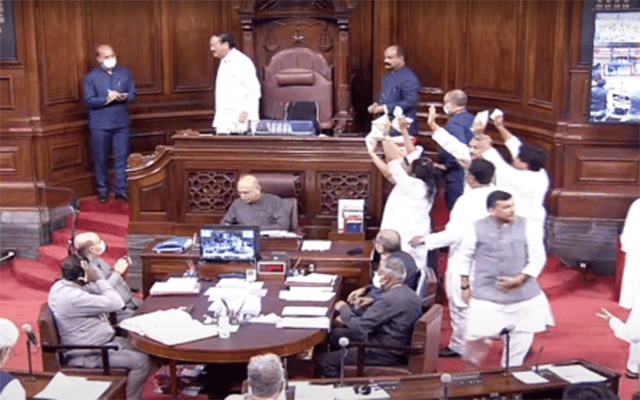 Amid Oppn protest, Rajya Sabha adjourned for day