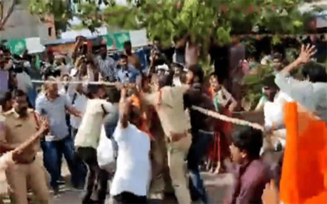 BJP, Congress clash in Telangana during protest against Agnipath