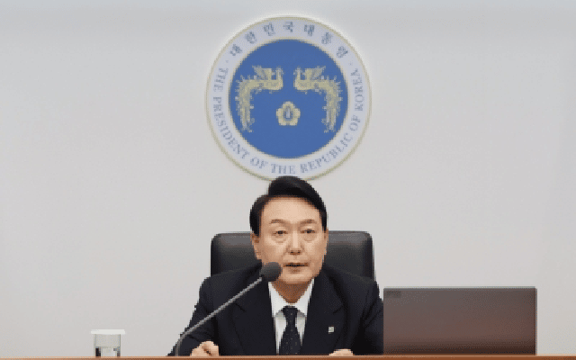 South Korean President Yoon Suk-yeol's approval rating fell 2.2 percentage points to 44.4 per cent last week