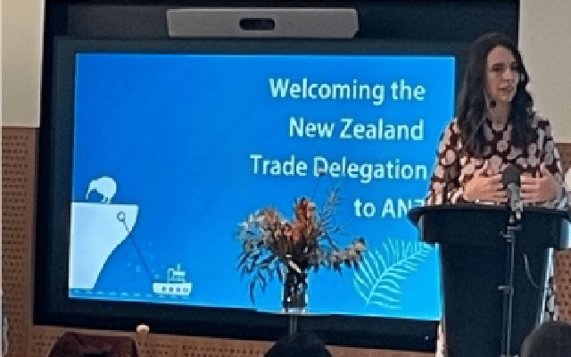 New Zealand Prime Minister Jacinda Ardern on Thursday attended the Australia-New Zealand Leadership Forum (ANZLF) in Sydney to boost trade ties between the two countries.