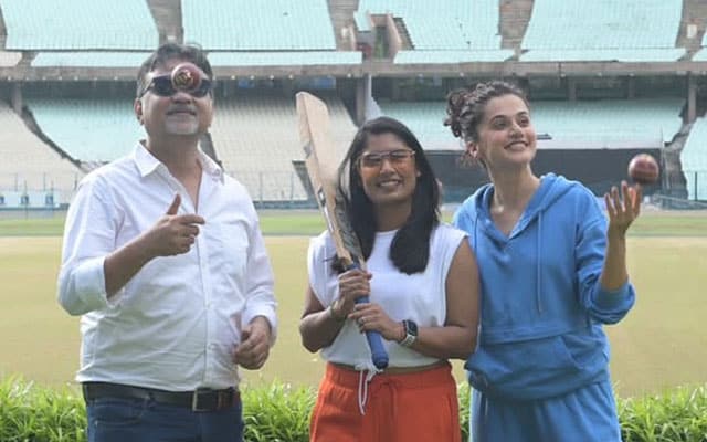 Taapsee Mithali Raj visit Eden Gardens with movie director