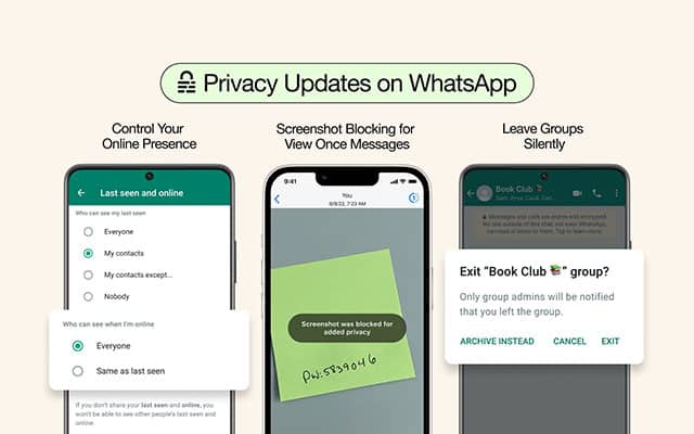 Exit WhatsApp group privately choose who can see you Zuckerberg