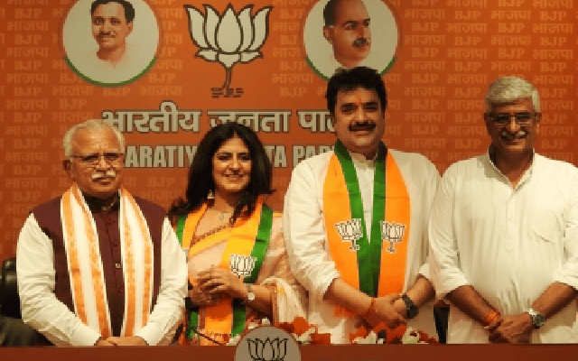 joined the BJP along with his wife Renuka Bishnoi.