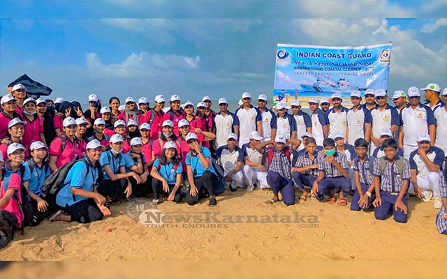 St Agnes PU College holds Beach Cleanup at Ullal