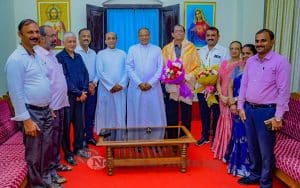 Bishop of Mangalore felicitates Francisco Sardinha  ExCM of Goa