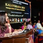 014 Dr Subhashini Srivatsa opens Kalothsava 22 at St Aloysius College