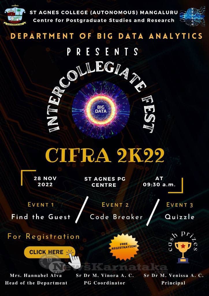St Agnes College holds intercollegiate tech fest CIFRA 2K22