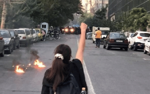 Iranian forces shooting at faces, breasts
