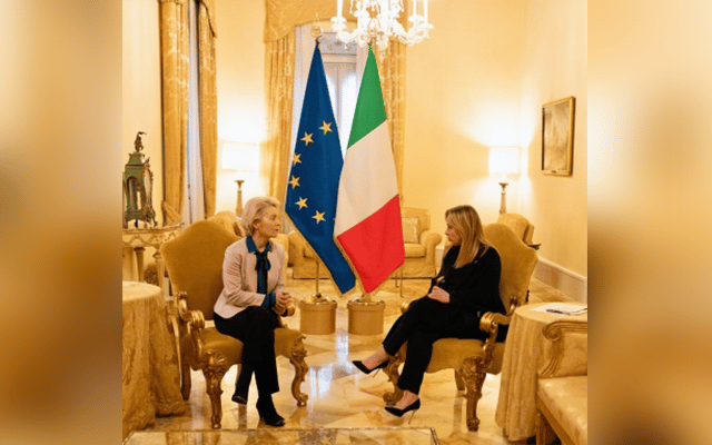 Italian Prime Minister Giorgia Meloni and European Commission President Ursula von der Leyen