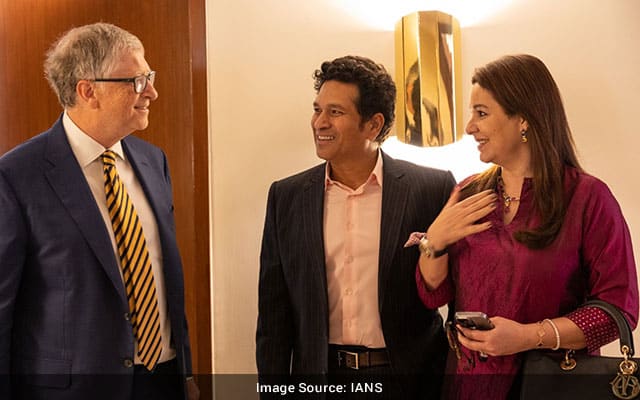 Students for life Sachin Tendulkar wife meet Bill Gates