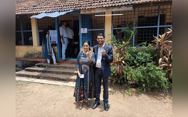Udupi: DC votes in Vivekananda Government School, Ajjarakadu