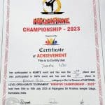 011 of 11 Jenicia Lobo of Shankerpura bags gold at National Karate Open