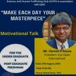 Make each day your masterpiece Talk held at SSW Roshni Nilaya