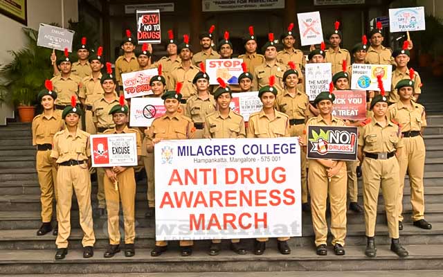 Milagres Institutions jointly hold Anti Drug Awareness March