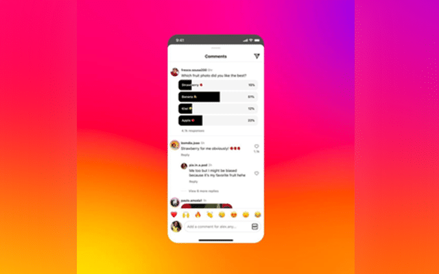 Insta soon to allow polls in comments section of posts