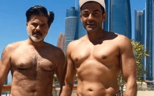 Senior actor Anil Kapoor, who is all geared up for the release of his action thriller film 'Animal', took the internet by storm as he dropped a shirtless picture with his co-star Bobby Deol.