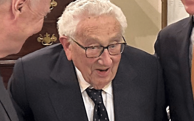Former Secretary of State Henry Kissinger, the diplomat with the thick glasses and gravelly voice who dominated foreign policy as the United States extricated itself from Vietnam and broke down barriers with China, died Wednesday, his consulting firm said. He was 100.