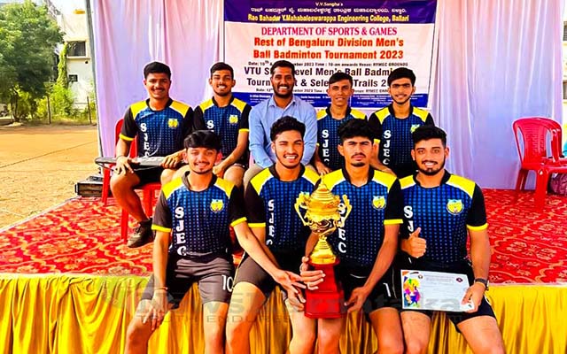 SJEC Men are Runners up in Rest of Bengaluru VTU Ball Badminton