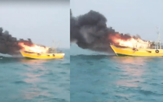 Coast Guard rescues 11 fishermen as boat catches fire off Andhra coast