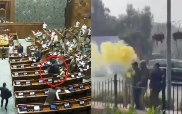 The names of the two people who broke security at the new Parliament building are D Manoranjan and Sagar Sharma, both of Mysuru. A serious security breach resulted from the intruders' leap from the public gallery into the Lok Sabha chamber and the subsequent release of gas canisters. Intelligence Bureau (IB) agents are currently questioning the individuals.