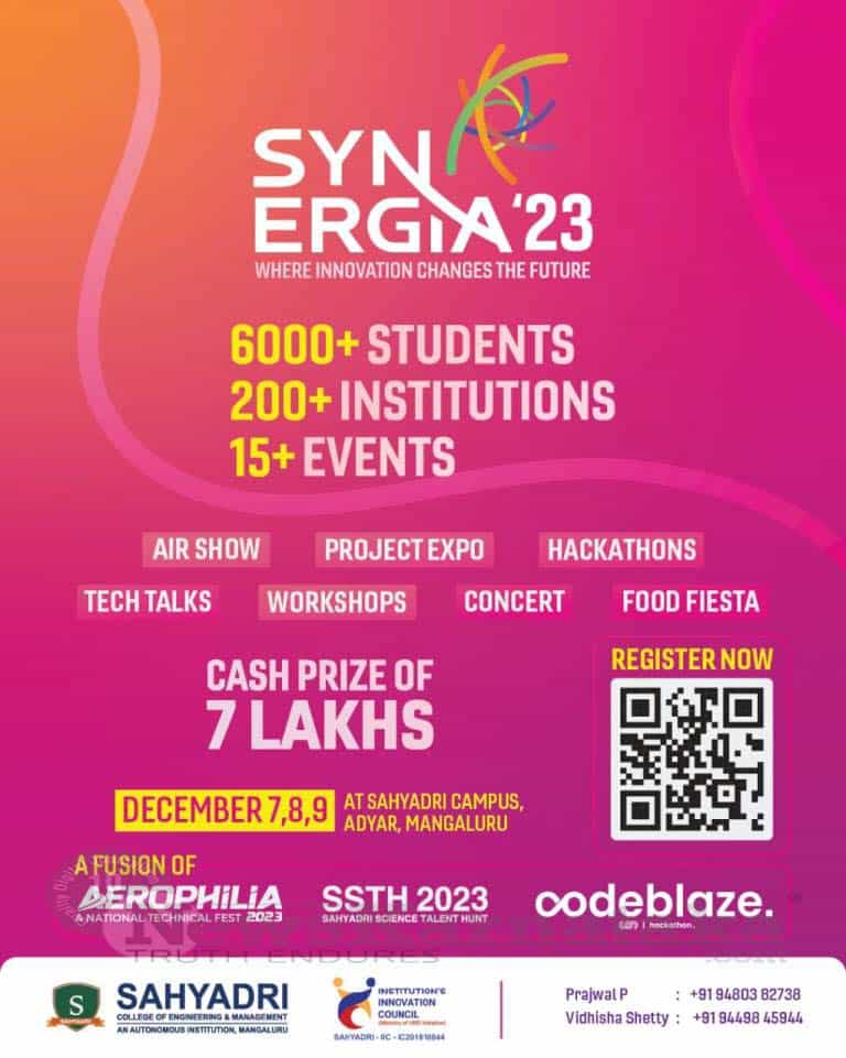 Tech & Innovation Extravaganza Synergia 2023 to open on Dec 7