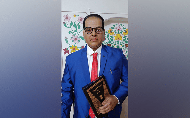 A wax statue of Constitution architect, 'Bharat Ratna' Baba Saheb Ambedkar was installed in Jaipur Wax Museum, Nahargarh Fort on the occasion of Mahaparinirvan Day